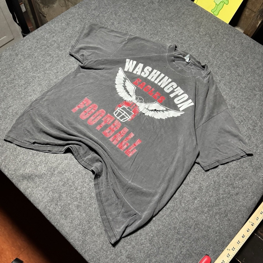 VTG‎ Y2K Washington Eagles Football Faded and Distressed T Shirt Mens XL Grunge